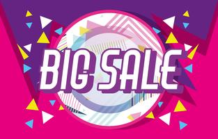 Big sale shopping poster memphis style vector