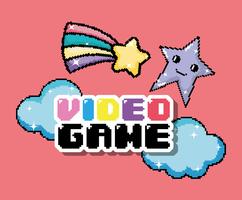 Videogame pixel cartoons vector