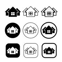 simple house symbol and home icon sign vector