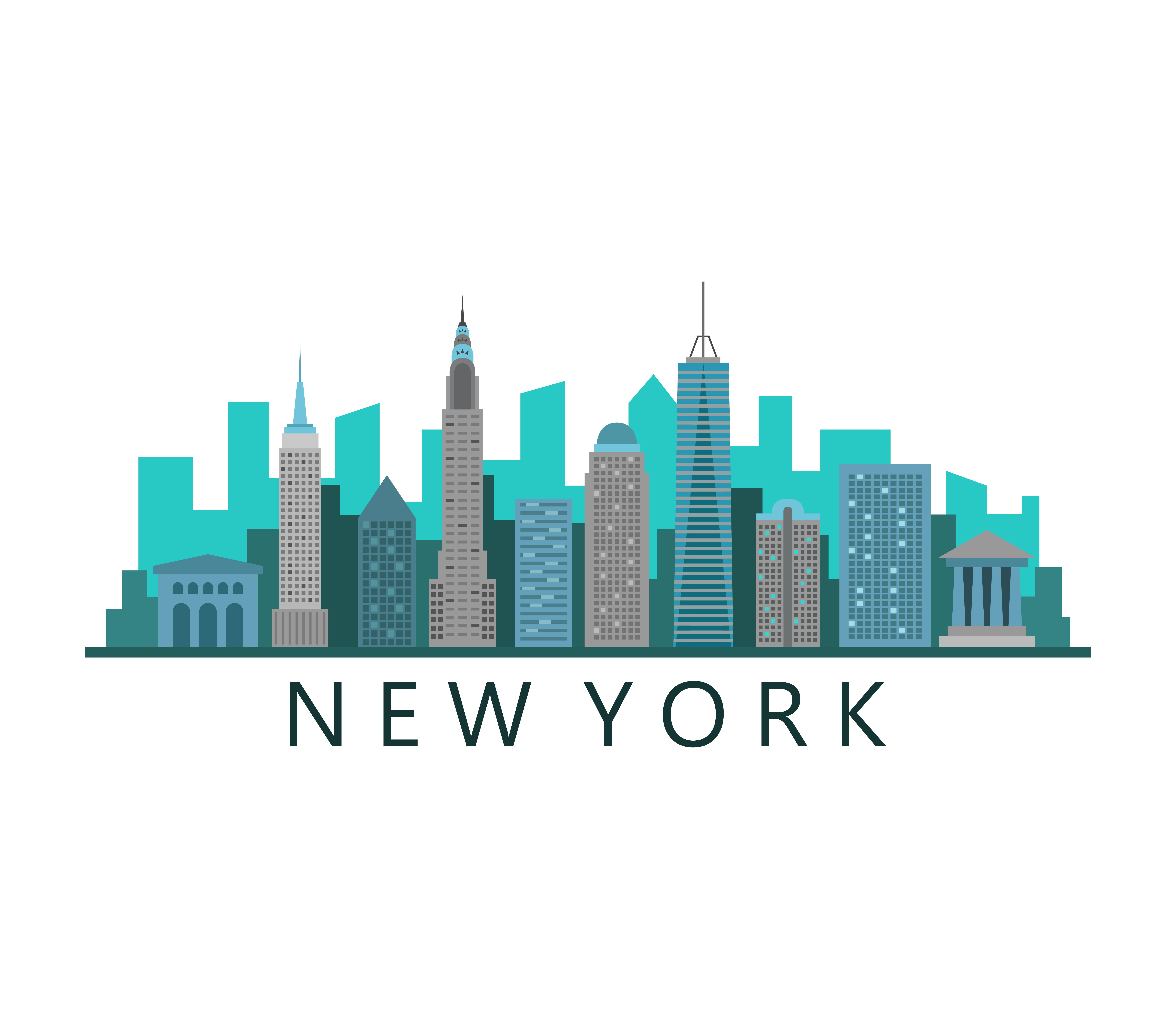 Orizzonte Di New York Su Una Priorita Bassa Bianca Scarica Immagini Vettoriali Gratis Grafica Vettoriale E Disegno Modelli