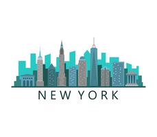 New york skyline on a white background