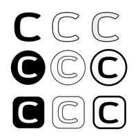Copyright icon symbol sign vector