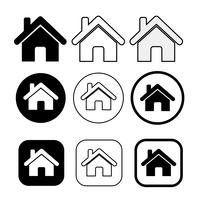 simple house symbol and home icon sign vector