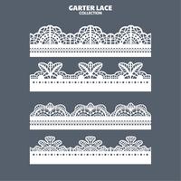 Set Garter Lace Ornament for Embroidery, Cutting Paper and Laser Cut vector