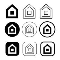 simple house symbol and home icon sign vector