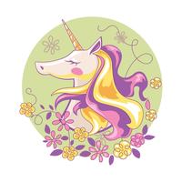 Unicornio mágico hermoso vector