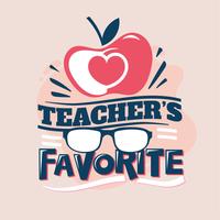 Teacher Favorite Phrase, Apple Love with Eyeglass,Back to School Illustration vector