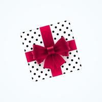 Gift box with red bow vector