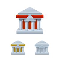 Bank building icons vector