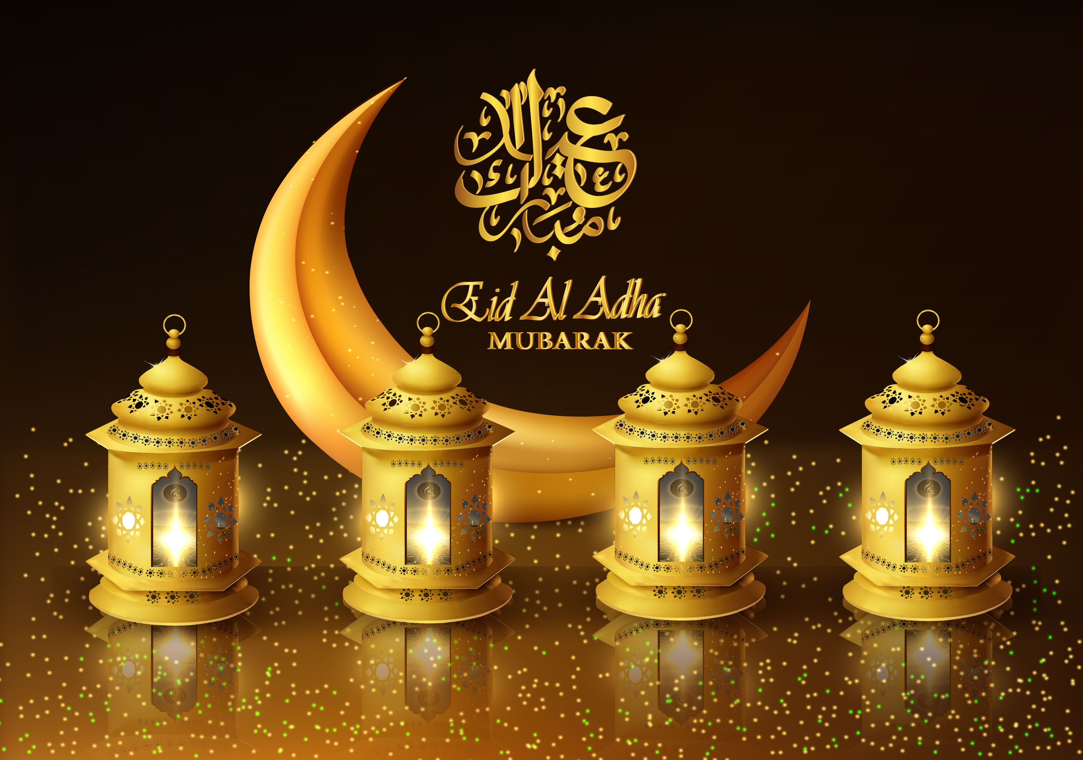 Eid Al Adha Mubarak Greeting Card Background Download Free Vectors Clipart Graphics Vector Art