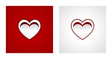 Cut heart shapes on red and white backgrounds vector