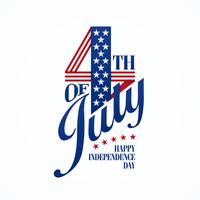 Fourth of July typographic lettering vector