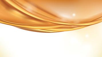 Vector abstracto líquido que fluye de oro naranja