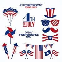 Fourth of July design elements vector