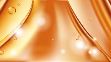 Vector abstracto líquido que fluye de oro naranja
