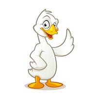 cute goose cartoon character vector