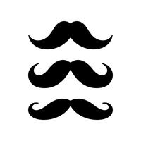 Conjunto de iconos planos de bigote vector