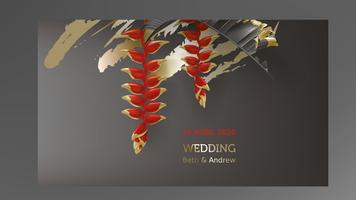 Tropical black and gold leaves on dark background vector