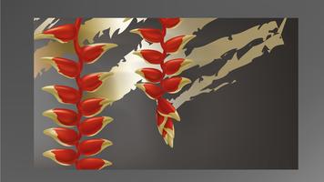 Tropical black and gold leaves on dark background vector