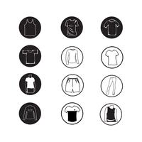 Set of Apparel shirt and T-shirt Icon Clothing icons vector