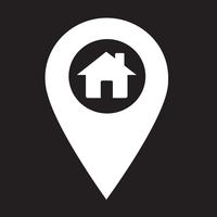 Map pointer house icon vector