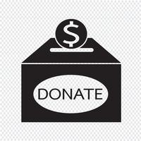 Icono de caja de donación vector