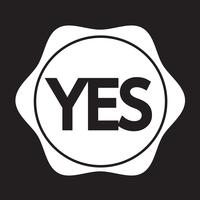 Yes button icon vector