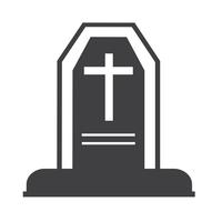 halloween grave icon vector