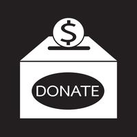 Donation box icon vector