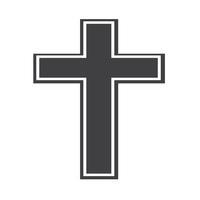 Icono de la cruz de la religión vector