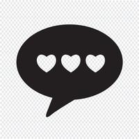 Heart speech bubble icon vector