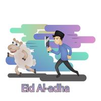 Ilustración de personaje de eid mubarak vector