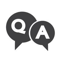 Question and Answer Speech Bubble icon vector