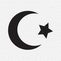 Símbolo del icono de la media luna del Islam vector