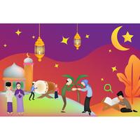 Ilustración de personaje de eid mubarak vector