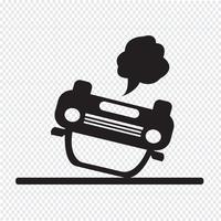 icono de auto accidente de coche vector