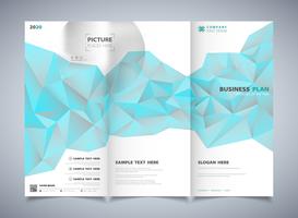 Abstract polygon blue color of brochure template design background. illustration vector eps10 
