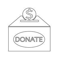 Icono de caja de donación vector