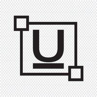 ubderline Text font edit letter icon vector