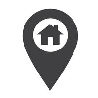 Map pointer house icon vector