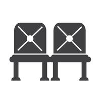 Waiting sign airport seat icon vector