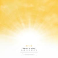 Sol de oro abstracto con las nubes en fondo suave del cielo del oro. Puede utilizar para publicar texto, espacio de copia, anuncio, póster, diseño de portada, ilustraciones, impresión de la naturaleza. vector