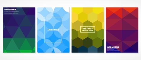 Abstract colorful minimal mosaic covers. Decorating in geometric shape patterns design with vivid color. You can use for cover, print, ad, poster, annual.  vector