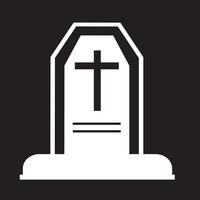 halloween grave icon vector