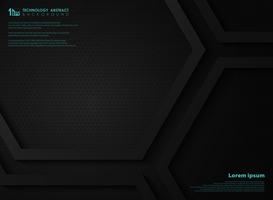 Abstract black metallic technology hexagon background copy space for presentation. illustration vector eps10