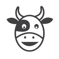 Icono de cabeza de vaca vector