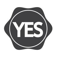 Yes button icon vector