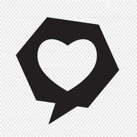 Heart speech bubble icon vector