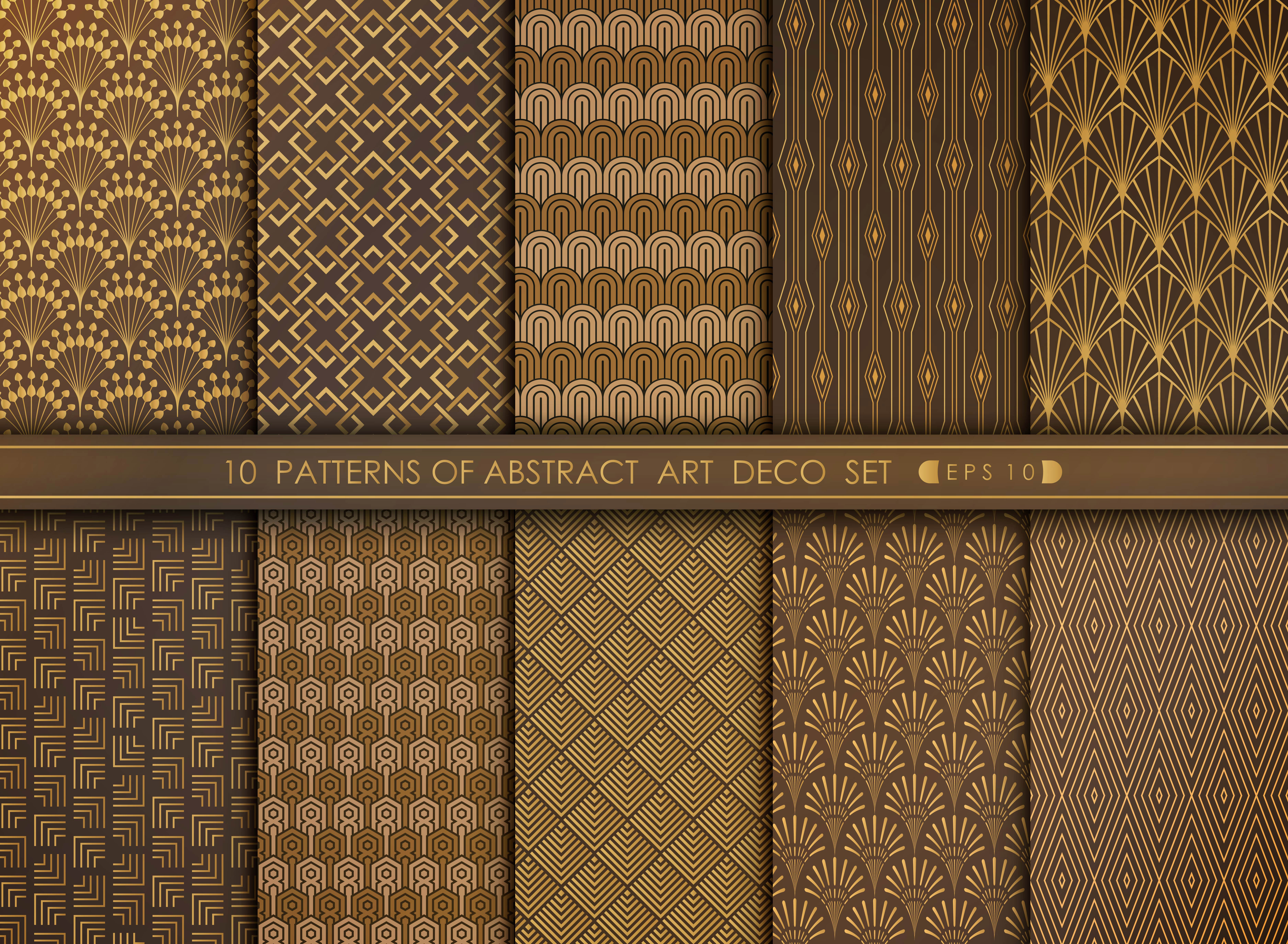 Abstract Grand Antique Art Deco Pattern Design Set You Can Use