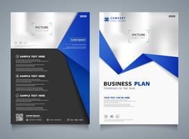 Abstract business brochure of blue template layout background. You can use for modern presentation of brochure, ad, flyer.
